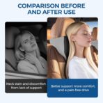 BEBAS Car Headrest Pillow, Ergonomic Neck Pillow with Memory Foam, Universal Car Head Rest Support for Driving Comfort, Breathable Removeable Seat Pillow for Pain Relief (Black, 1 Pack) - Image 6