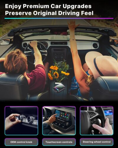Omeyo Wireless CarPlay Adapter for CarPlay & Android Auto, Auto Connect 2026 Wireless Upgrade, Plug & Play 5.8GHz WiFi in 10s, Stable No Lag for Factory Wired Cars, Compatible with iPhone & Android - Image 5