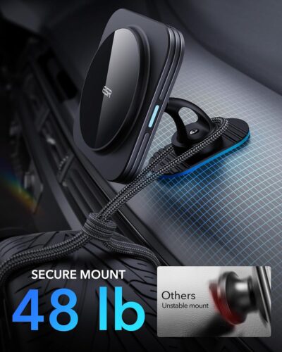 ESR for MagSafe Car Mount Charger,15W Magnetic Wireless Car Charger, for MagSafe Car Charging, Air Vent Dashboard Phone Holder Mount for iPhone Air 17 Pro Max 16 15 14 13 12, Galaxy S25, Fast Charging - Image 7