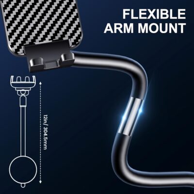 Phone Holders for your Car [Long Flexible Neck] Car Phone Mount [Anti-Shake Stabilizer] Cell Phone Holder Car for Dashboard Windshield Automotive Accessories Fit for iPhone Android Smartphone - Image 3