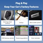 EononGMX7A 4G+64G Android 14 Car Stereo Compatible with,GMC/Chevy/Buick Wireless CarPlay & Android Auto, 8 Inch Touchscreen Car Radio, SWC, Bluetooth, Navigation, Rear Camera (GMX7 Upgraded) - Image 3