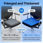 Gel Seat Cushion, Cooling seat Cushion (Super Large & Thick), Breathable Honeycomb Design Absorbs Pressure Points Seat Cushion, Gel Cushion for Office Chair, Home Car seat Cushion for Wheelchair - Image 2