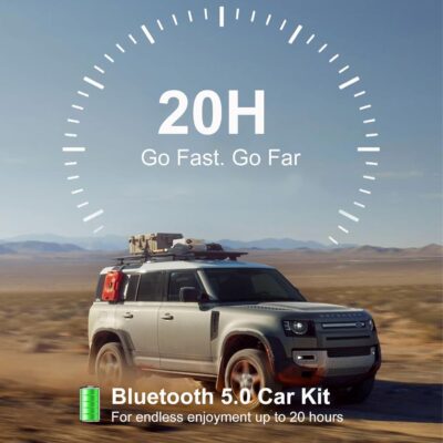 Bluetooth 5.0 Car Speaker, in Car Speakerphone, Bluetooth Receiver for Cell Phone Support Siri Google Voice Assistant, Built in Microphone&3W Speaker for Handsfree Calls, GPS, Music - Image 6