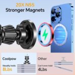 Coolpow for MagSafe Car Mount Charger【Ultra Magnet】Magnetic Phone Holders for Your Car Charger【Windshield+Vent+Dash】Magnetic Wireless Car Phone Holder Mount Charger Car Accessories for iPhone 17 16 15 - Image 5