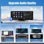 Wireless Apple Carplay Screen,10.26"Portable Car play & Android Auto Touch Screen, Bluetooth Double Din Car Stereo with 4K Dash Cam,Backup Camera/Mirror Link/Voice Control/GPS/AUX/FM for All Vehicles - Image 6