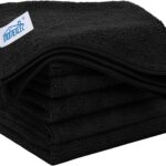 HOMEXCEL Black Microfiber Cleaning Cloth 6 Pack, 12.5 x 12.5 inch Microfiber Towels for Cars, Ultra Absorbent Car Washing Cloth, Lint Free Streak Free Cleaning Rags for Car, Kitchen, and Window
