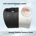 Car Neck Pillow for Driving Memory Foam Headrest Nappa Leather Head Rest for Most Cars SUV Home Office Traveling - Image 3