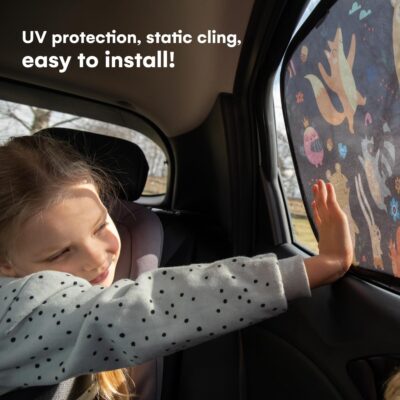 Enovoe Car Window Shades (4 Pack) - Sun Shade Blocker for Baby & Children, Cling Windows Cover, Glare Shield and UV Rays Protection, Side Window Screens for SUV, Mesh Car Windows Shade (21"x14") - Image 8