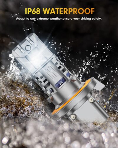 FAHREN Latest & Brightest 9007 led Bulbs, (1200%) 12X Brighter 80,000LM Ultra Brightness HB5 bulbs, 6500K Cool White, IP68 Waterproof, Plug-N-Play, Pack of 2, HID bulbs,1:1 Size Replacement - Image 6