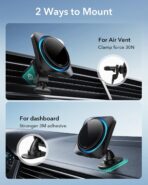ESR for 15W MagSafe Car Mount Charger with CryoBoost, Phone Cooling MagSafe Car Charger, Air Vent/Dashboard Wireless Charging for iPhone 17e/17/16/15/14/13/12, S26/S25 Series, Pixel 10, Fast Charger - Image 7