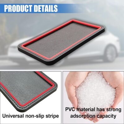 Car Dashboard Anti-Slip Grip Mat, Cell Phone Holder Gel Pad, Multifunctional Dashboard Sticky Pad, Universal Vehicle Interior Accessories for GPS, Keychains, Sunglasses (Red) - Image 3