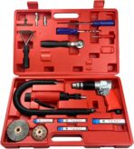 Tire Repair Set with Toolbox, Low Speed 2200rpm Air Tire Grinder and 3/8" Pneumatic Reversible Air Drill, 11 Pcs Tire Patch Tools include Buffing Wheel, Tire Reamer Drill Bit, Manual Tool Set