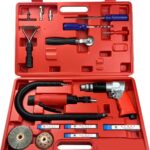 Tire Repair Set with Toolbox, Low Speed 2200rpm Air Tire Grinder and 3/8" Pneumatic Reversible Air Drill, 11 Pcs Tire Patch Tools include Buffing Wheel, Tire Reamer Drill Bit, Manual Tool Set