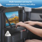 Primst 2 Pack Leather Car Backseat Organizer with Foldable Table Tray, Car Storage Organizer with Tablet Holder, Car Seat Back Protectors Kick Mats Travel Accessories - Image 5