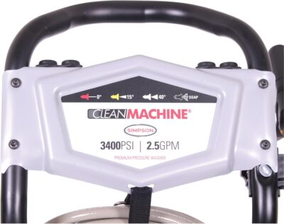 Simpson 3400 PSI Gas Pressure Washer, 2.5 GPM Residential Power Washer, Cold Water, 25' Hose, Clean Machine, 49-State Compliant (CM61083) - Image 10