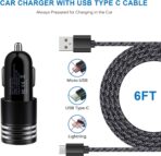 USB C Fast Car Charger for Samsung Galaxy S26 S25 S24 S23 S22 Z Flip 7 6 5 4/Z Fold 7 6 5 A17 A56 A36 A26 A16 A25 A35 A15 A54 A14 A53,Quick Charge 3.0 Rapid Car Adapter+6ft Type C Fast Charging Cable - Image 5