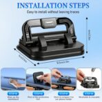 Car Phone Holder 360 Degree Rotation, Suitable for car Navigation in-car Dashboard, Horizontal and Vertical Screen Adjustment Angle, Suction Cup Fixed Non-Slip Mobile Phone Holder Suitable (Black) - Image 7