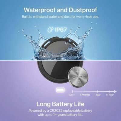 2 Pack GPS Tracker for Vehicles No Subscription Car Tracker Works with Apple Find My(iOS Only)Global Tracking Hidden Tracking Devices for Cars Bluetooth Finder with Loud Alarm for Car Bike Dog Luggage - Image 6