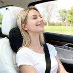 2PCS Car Pillow for Car Neck Pillow for Driving Seat Neck Support Soft Cushion Back Support Head-Rests for Vehicle Sleeping with Elastic Adjustment Strap (Black, Head) - Image 3