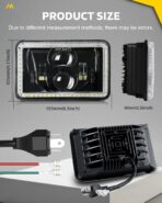 MAYELLO 4Pcs 4x6 LED Headlights DOT 60W Hi/Lo Sealed Beam Headlights Compatible with Peterbilt 379 Kenworth T800 T600 Freightinger Ford Probe Chevy Oldsmobile Cutlass H4651 H4652 H4656 H4666 H6545 - Image 5