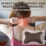 2 Pack Car Neck Pillow PU Leather Automotive Headrest Pillow for Car Support Neck Pain Relief Universal Car Pillow (Brown) - Image 4