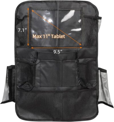 2 Pack Car Organizer Backseat, Car Back Seat Organizer Protector with 12 Storage Pockets, Waterproof Back of Seat Car Storage Organizer Kick Mats for Kids Baby - Image 5