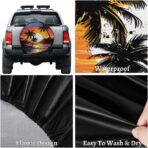 Rv Spare Tire Cover Wheel Sunset Palm Beach Tire Covers Wheel Protectors Universal Fit for Camper RV SUV Truck Travel Trailer Accessories Waterproof Cover 14 inch for Diameter 25-27in - Image 4