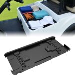 Under Seat Storage Tray for Club Car Tempo, Black Underseat Organizer Container Box Holder Plate for Club Car Tempo Electric Golf Cart with Original Trojan Battery Accessories