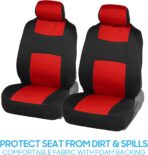 BDK PolyPro Car Seat Covers Full Set in Red on Black – Front and Rear Split Bench Seat Covers, Easy to Install, Accessories for Auto Trucks Van SUV - Image 3