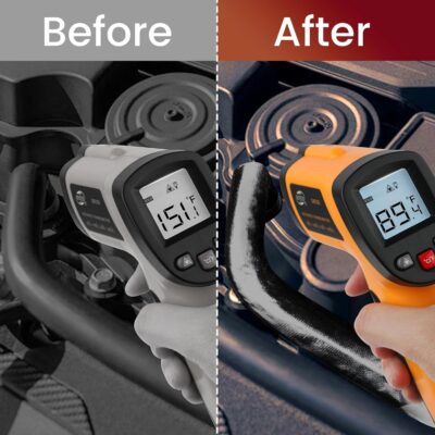 Heat Shield Automotive Aluminum Reflects 95% of Radiant Heat, 12" x 24" Stove Heat Shield to Protect Refrigerator, Heat Shield Wrap for Exhaust, Motorcycle, Wood Stove, Cabinet, Fireplace (Black) - Image 3