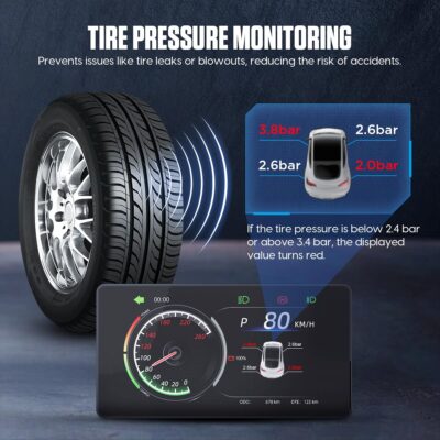 MR CARTOOL Head Up Display with 5 inch Touchscreen for Tesla Model 3/Y Car Speedometer Digital Inclinometer HUD for Tesla Accessories Model 3/Y Wired Version Transmitter - Image 4