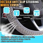 Stretch Elastic Steering Wheel Cover, All-Season Comfort, Warm in Winter & Cool in Summer, Universal 15 Inch Microfiber Breathable Ice Silk, Anti-Slip, Odorless, Easy Carry, Fit Car, SUV (Grey) - Image 3