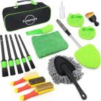 18Pcs Car Detailing Kit, Interior Car Cleaning Kit, Leather & Textile Car Interior Brush, Car Detailing Brush Set with Windshield Cleaning Tool Complete Car Interior Care Kit