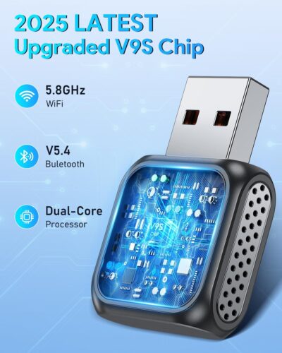 FAHREN Super Mini Wireless CarPlay Adapter (Latest Upgraded)-Bluetooth Apple Car Play Dongle, Zero Latency, Stable Connection, Compatible with iPhone 6+ & Android Auto 10+, Cars from 2017, USB/Type-C - Image 5