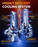 OXILAM H11/H8/H9 LED Bulbs, 70,000LM 1300% Brighter 6500K Cool White Driving Bulbs, 60,000Hrs Lifespan, IP68, 1:1 Size, Anti-Flicker Fog Light, Plug & Play, Pack of 2 - Image 3