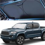 Windshield Sun Shade, Reflective Sunshade for Car Windshield with Mirror Cut-Out, Blocks 99% UV Rays & Keeps Vehicle Cool, Fits Cars, Trucks, SUVs & Vans, Fade-Resistant, (Small)