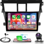 4Core 4G+128G Android 15 Car Radio for Toyota Yaris VIOS 2007-2013, Rimoody Car Stereo Wireless Carplay Andorid auto Mirror Link 9'' INCELL Screen GPS WiFi Bluetooth 5.0 FM/RDS EQ-32 SWC Backup Camera