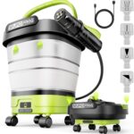Portable Cordless Pressure Washer with Foldable 12L Water Tank, 4-in-1 Nozzles, Long-Lasting Battery, Perfect for RV, Camping Gear, Car Detailing and Pet Friendly Cleaning