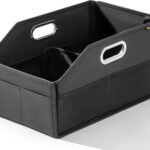 Car Seat Organizer, Front Seat Organizer, Collapsible Car Organizer and Storage for Backseat and Passenger Seat, Big Capacity with Elastic Bands can Hold Cups, Car Travel Essentials for Kids