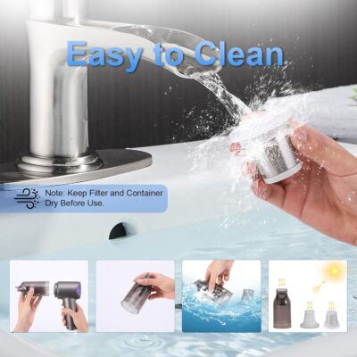 Car Vacuum Portable Cordless, 21000PA 4 in 1 Suck/Blow/Pump/Charger 120W Handheld Car Vacuum Cleaner and Air Duster, Brushless Motor Multi-Nozzles for Home Office Grey - Image 6