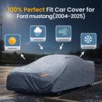 2026 Upgrade Car Cover Waterproof All Weather, Heavy Duty Full Exterior Cover Universal Fit Coupe Ford Mustang/Shelby, Chevrolet Camaro/Corvette, Kia Optima, Audi A4/A5, BMW 5 Series 525i etc. - Image 3