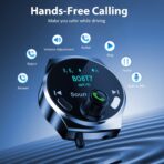 Bluetooth Aux Adapter for Car, Aux Bluetooth Receiver with USB Car Charger, Support Music/Hands-Free Calling/Home Stereo, Enhanced Mic/LED Display - Image 3