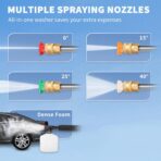 VEVOR Electric Pressure Washer, 2000 PSI, Max 1.65 GPM Power Washer w/ 20 ft Hose & Reel, 4 Quick Connect Nozzles, Foam Cannon, Portable to Clean Patios, Cars, Fences, Driveways, ETL Listed - Image 6