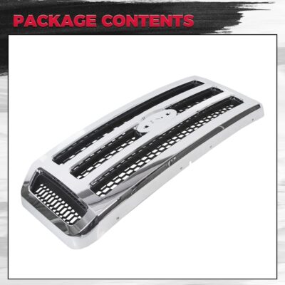 HECASA Front Grille Compatible with 2005-2007 Ford F250 F350 F450 F550 SuperDuty FO1200456 5C3Z8200BAA Upper Bumper Hood Grill W/Gray Honey Comb Chrome - Image 7
