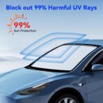 helloleiboo 𝟐𝟎𝟐5 𝑼𝑷𝑮𝑹𝑨𝑫𝑬 Foldable Car Windshield Sun Shade Umbrella,360° Rotating Sunshade for Car Windshield Front Window Reflective Heat Automotive Interior Sun Protection for Cars Trucks - Image 4