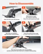 VEVOR Roof Rack Cross Bars, Universal Fit for Naked Roofs Without Raised Rails/Flush Rail/Black Moldings, 165 LBS Capacity, Lockable Heavy Duty Aluminum Crossbar Racks Roof Rail Rooftop Luggage Canoe - Image 6