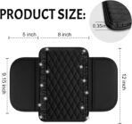 NBTEPEM Bling Car Center Console Cover, Leather Car Arm Rest Cover Cushion with 2 Storage Bags, Universal Automotive Armrest Protector Storage Box, Bling Accessories Interior for Most Vehicles (Black) - Image 2
