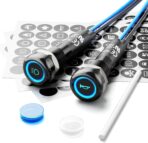 2Pcs 8MM 12V-24V LED Indicator Light with 180 Changeable Symbols, IP67 Waterproof, Pre-Wired Customizable Pilot Dash Directional Warning Lights for Car Truck Boat Marine RV Off-Road(Blue)