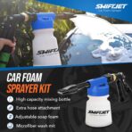SwiftJet Car Wash Foam Gun + Microfiber Wash Mitt - Foam Cannon Works with Any Soap - Garden Hose Car Foam Sprayer - Car Wash Kit - Car Accessories Foam Blaster (Blue Foam Gun with Mitt) - Image 5