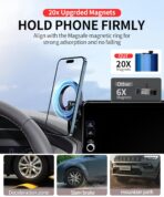 MaserWeller Car Phone Holder for Honda HR-V HRV 2023-2026 Accessories/CR-V CRV 2023 2024 2025 2026 Accessories 7/9-inch Screen Fixed Clip,Phone Mount Compatible with MagSafe, 360° Cell Phone Holder - Image 4